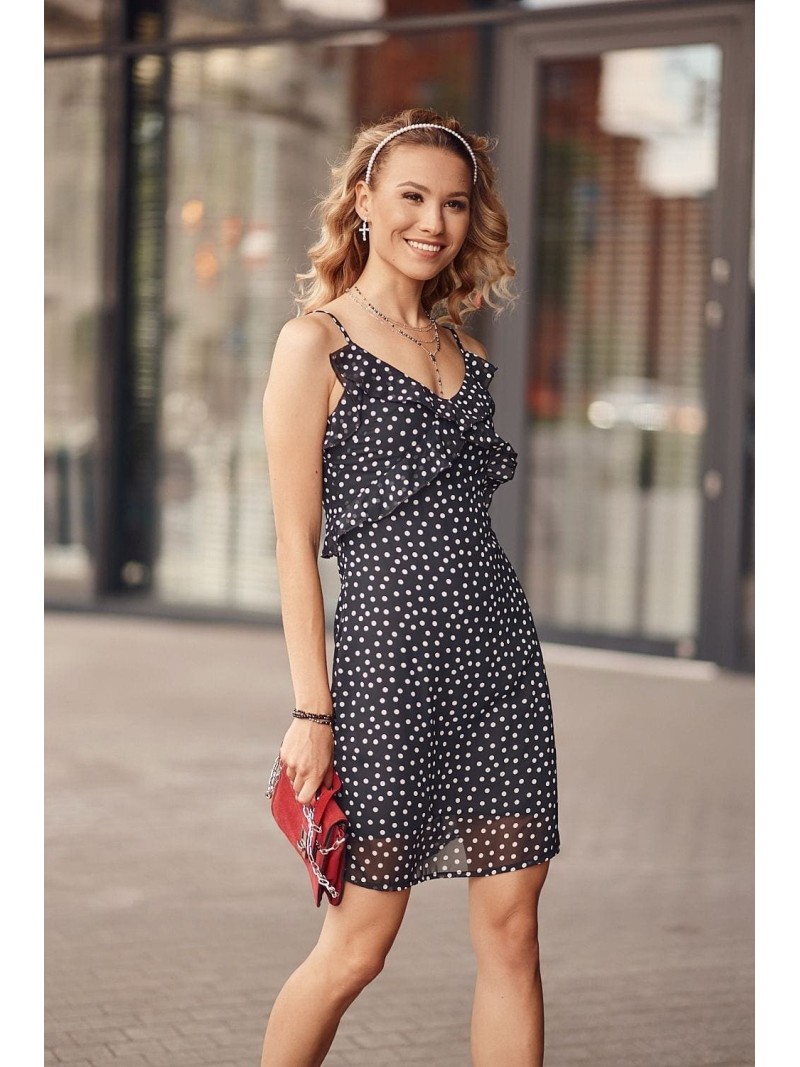 Black polka dot summer dress PR3212 - Online store - Boutique